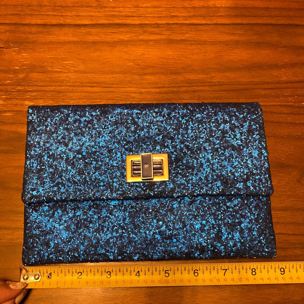 Anya Hindmarch Blue Sequin Clutch